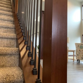 close shot of banisters