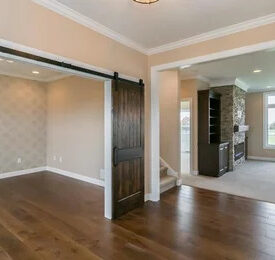 Sliding interior doors in a barn style